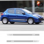 Auto Sport Styling Vinyl Car Sticker Vinyl Auto Side Stripes Sticker Car Door Decals Graphics for Peugeot 206